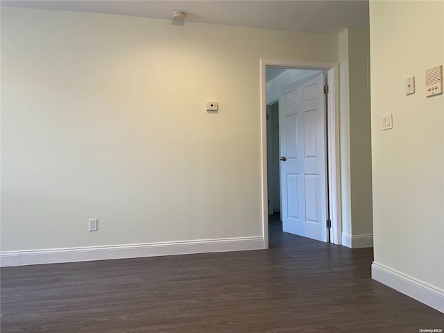 empty room with dark wood-type flooring