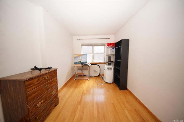 home office featuring light wood-type flooring