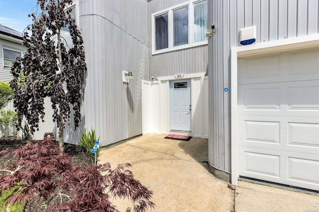 entrance to property with a garage