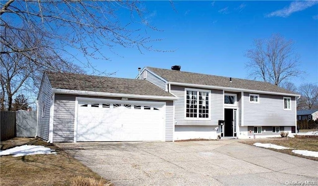 bi-level home with a garage