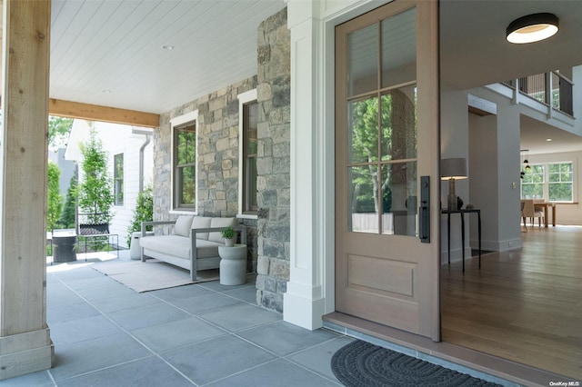 entrance to property with a porch