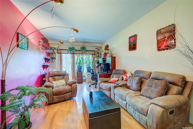 living room with wood-type flooring