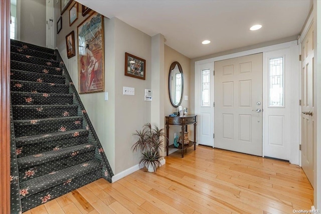 foyer featuring hardwood / wood-style flooring