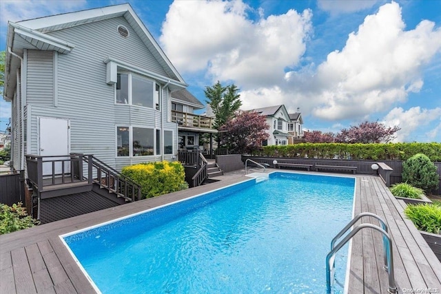 view of pool with a deck