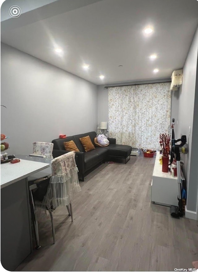 living room featuring hardwood / wood-style flooring