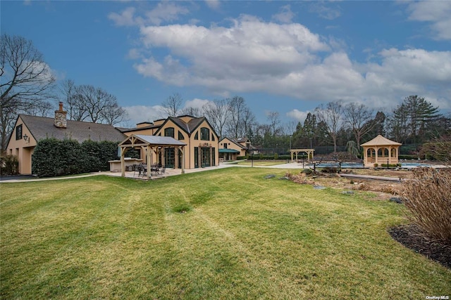 view of yard with a gazebo