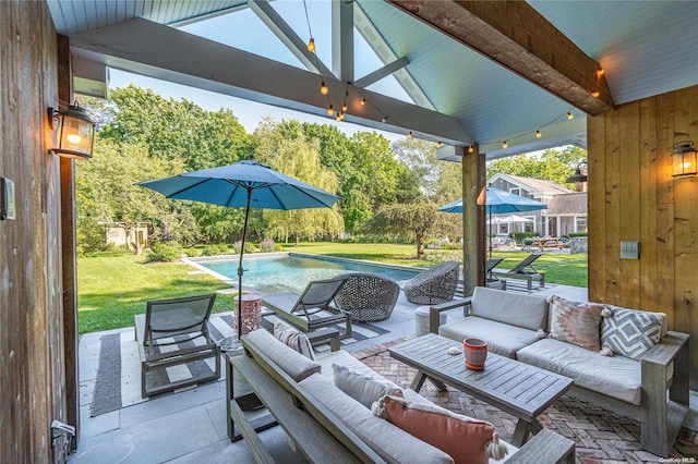 view of patio / terrace with an outdoor living space