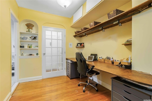 41-12 41st St Unit 3-H, Sunnyside, NY 11104 - office space featuring light wood finished floors, built in study area, and baseboards