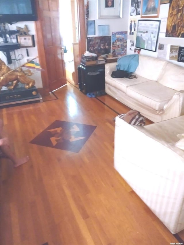 living room with wood-type flooring