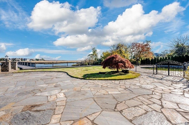 view of property's community featuring a water view