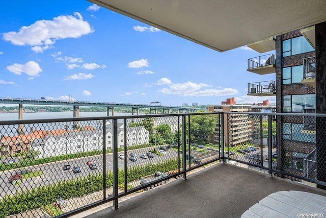 balcony with a water view