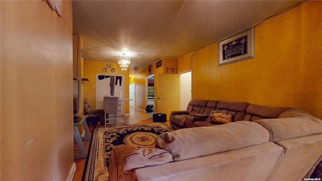 living room featuring light hardwood / wood-style flooring