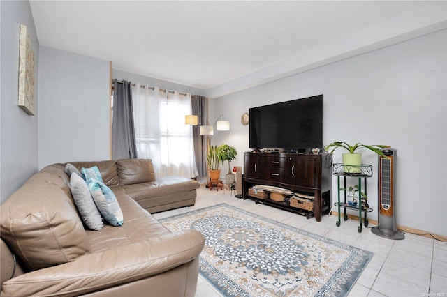 view of tiled living room