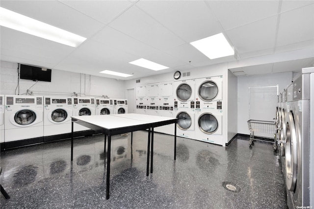 99-40 63rd Rd Unit 9Z, Rego Park, NY 11374 - communal laundry room featuring stacked washer and clothes dryer and independent washer and dryer