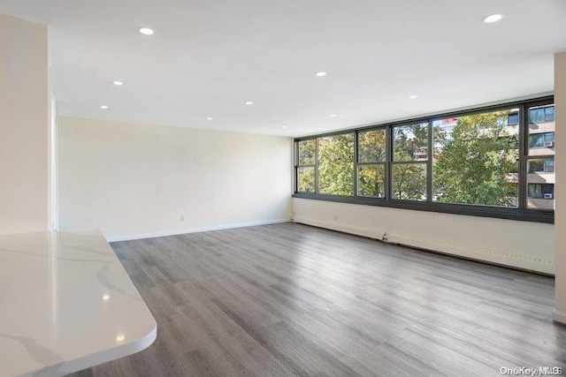 empty room with hardwood / wood-style floors