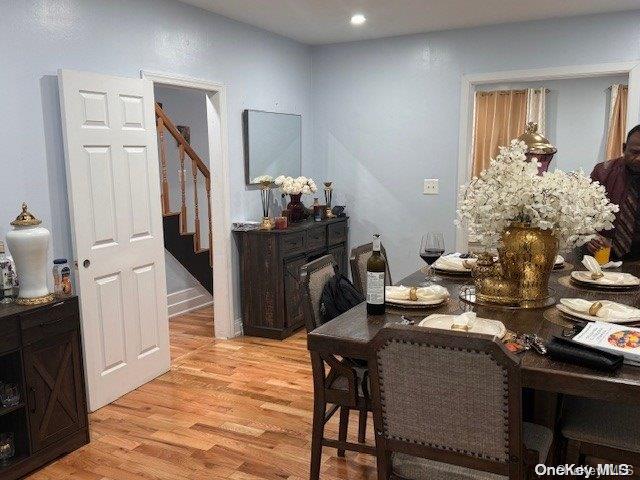 dining area featuring light hardwood / wood-style flooring