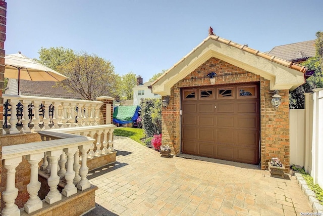 view of garage