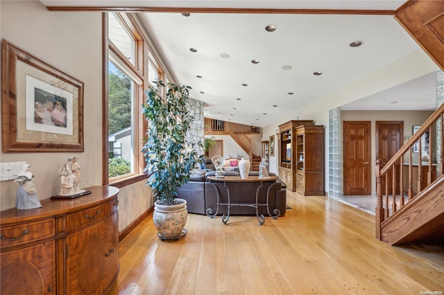 interior space featuring light wood-type flooring