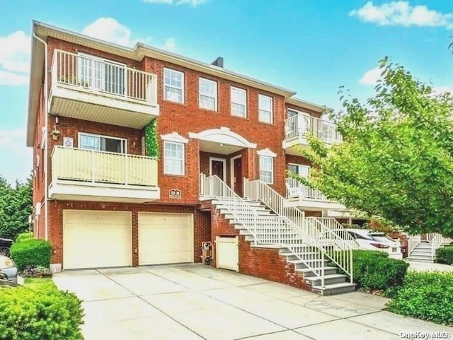 view of property featuring a garage