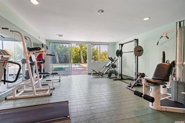 18 Hicks Ln, Sands Point, NY 11050 - exercise room featuring recessed lighting