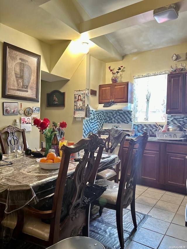 view of tiled dining area