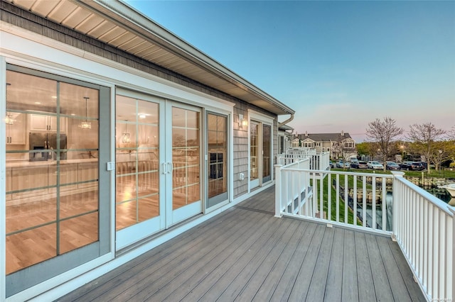 view of deck at dusk