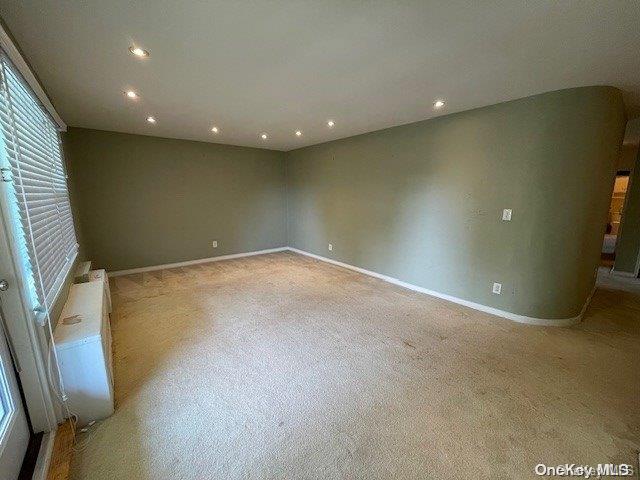 spare room with light colored carpet