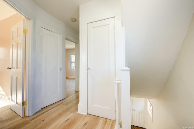 hall featuring light hardwood / wood-style floors