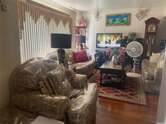 living room featuring hardwood / wood-style flooring