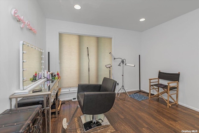 office featuring dark hardwood / wood-style floors