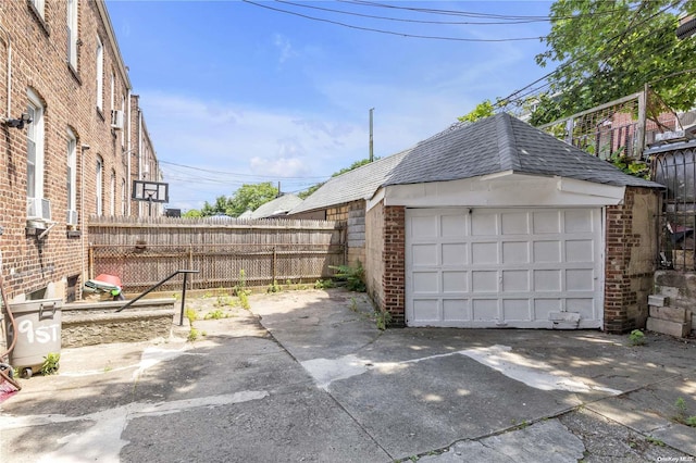 view of garage