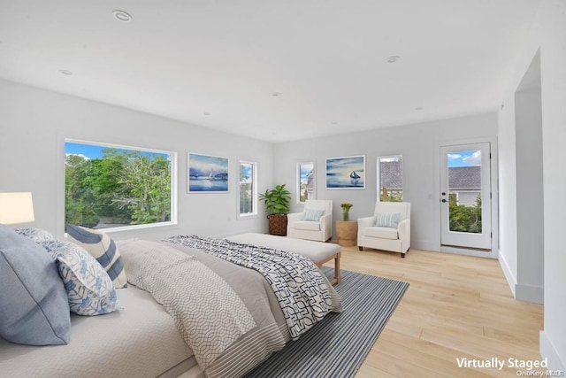 bedroom featuring light hardwood / wood-style floors