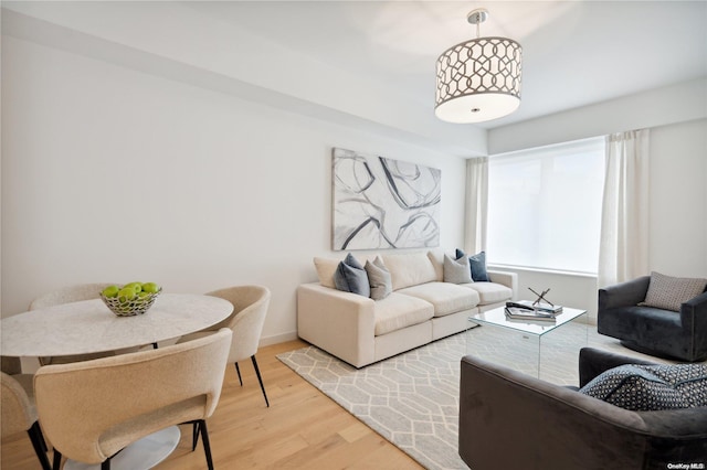 living room with hardwood / wood-style floors