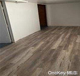 interior space with dark hardwood / wood-style floors and a closet