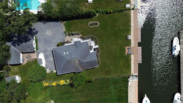14C Penny Ln, Hampton Bays, NY 11946 - bird's eye view of a pool area and a nearby body of water