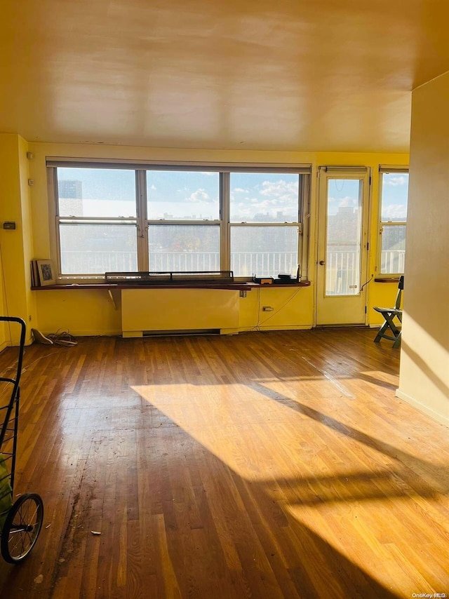 unfurnished room featuring hardwood / wood-style floors and plenty of natural light