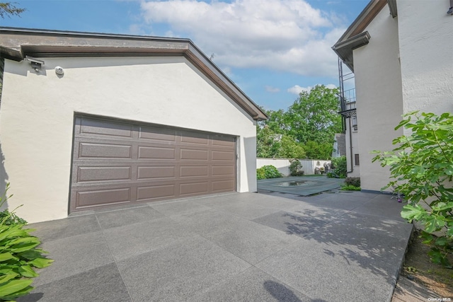 view of garage