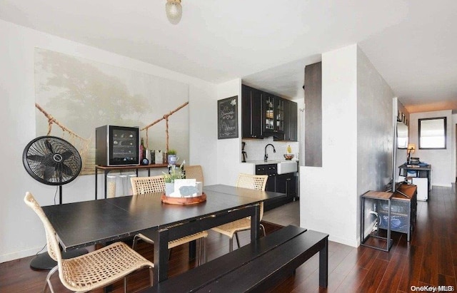 dining room with dark hardwood / wood-style floors