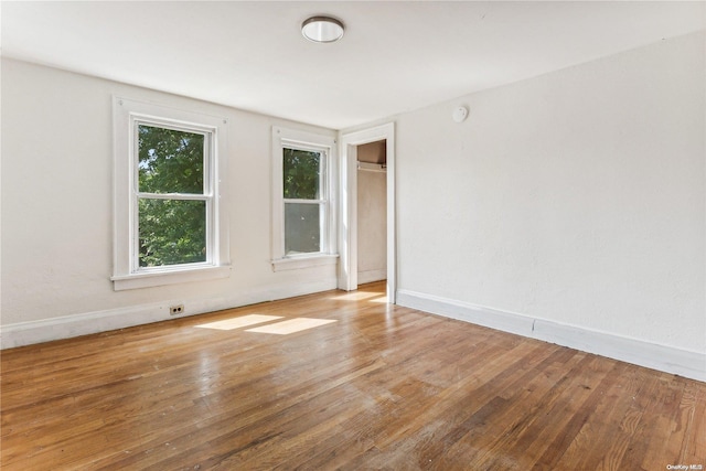 spare room with a healthy amount of sunlight and light wood-type flooring