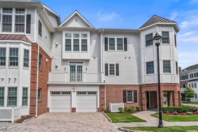 view of property featuring a garage