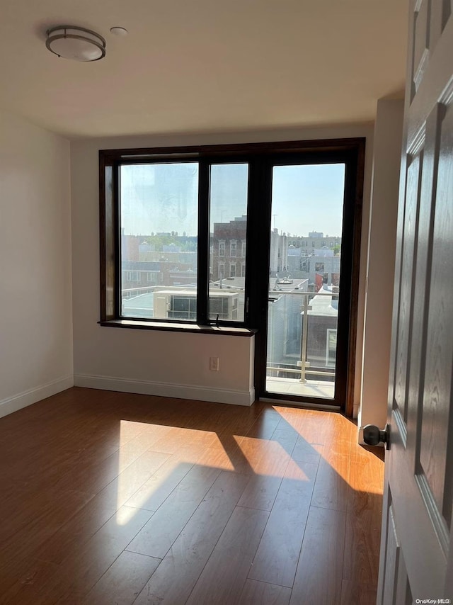 unfurnished room featuring light hardwood / wood-style flooring