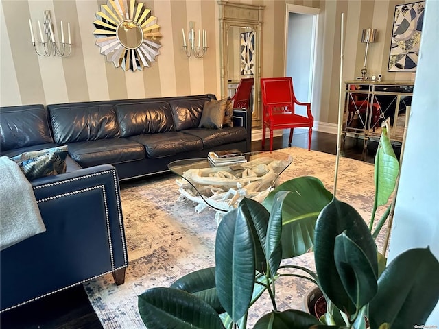 living room featuring wood-type flooring