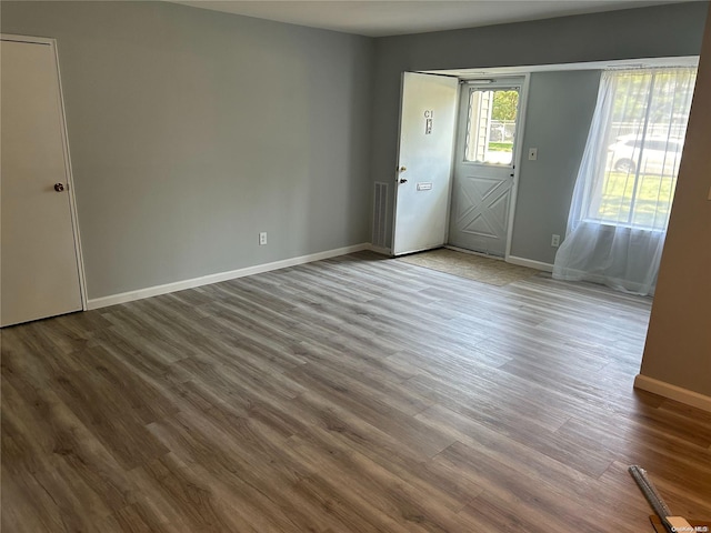 foyer with hardwood / wood-style flooring