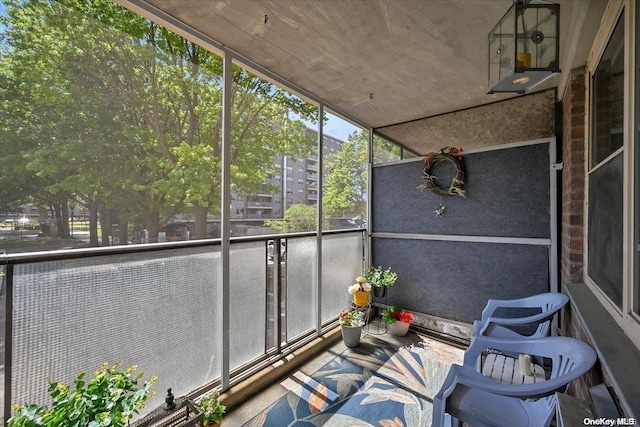 view of unfurnished sunroom