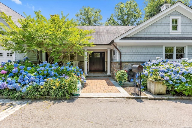 view of front of home with a porch