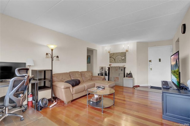 living room featuring hardwood / wood-style flooring