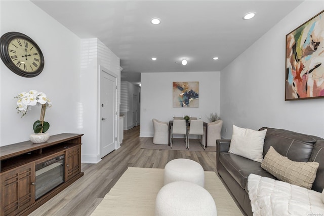 living room featuring light hardwood / wood-style floors