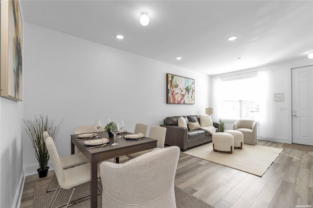 living room with hardwood / wood-style flooring