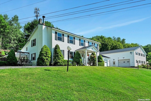 765 Sheep Pen Rd, Call Listing Agent, NY 13849 - colonial inspired home with a front lawn and a chimney