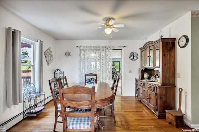 765 Sheep Pen Rd, Call Listing Agent, NY 13849 - dining room with ceiling fan, healthy amount of natural light, and wood finished floors